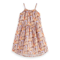 Scotch Shrunk Palm Swirl Crinkle Cotton Strap Dress