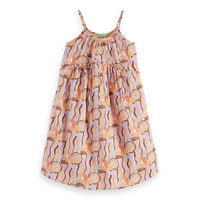 Scotch Shrunk Palm Swirl Crinkle Cotton Strap Dress