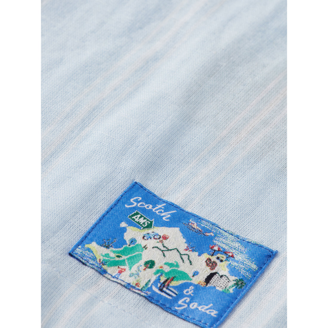 Scotch Shrunk White Stripe Bonded Shirt