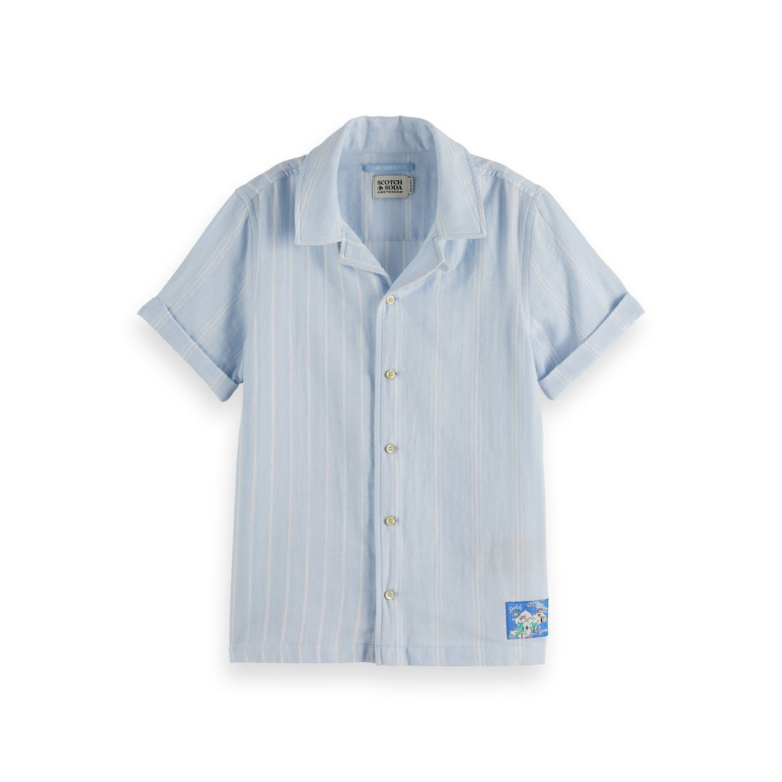 Scotch Shrunk White Stripe Bonded Shirt