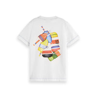 Scotch Shrunk White Front And Back Artwork T-Shirt