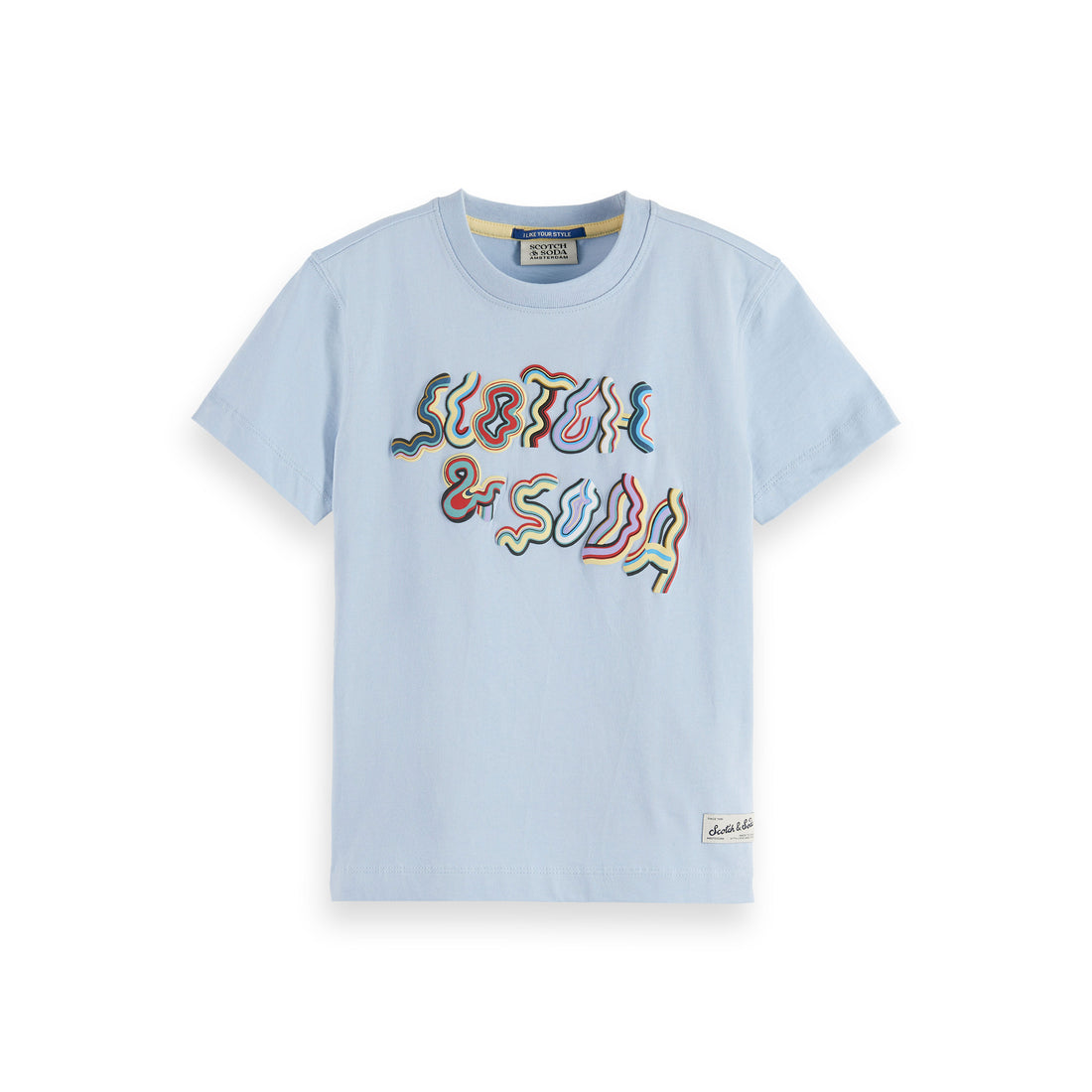 Scotch Shrunk Sky Blue Artwork T-Shirt