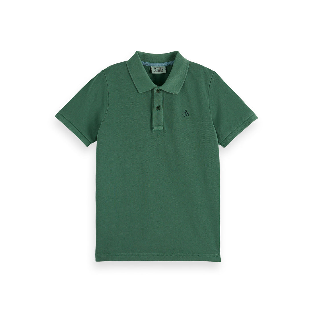 Scotch Shrunk Bench Green Pique Polo