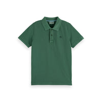 Scotch Shrunk Bench Green Pique Polo