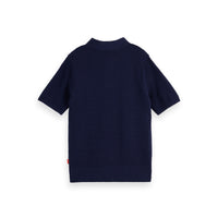 Scotch Shrunk Navy Structured Knitted Polo