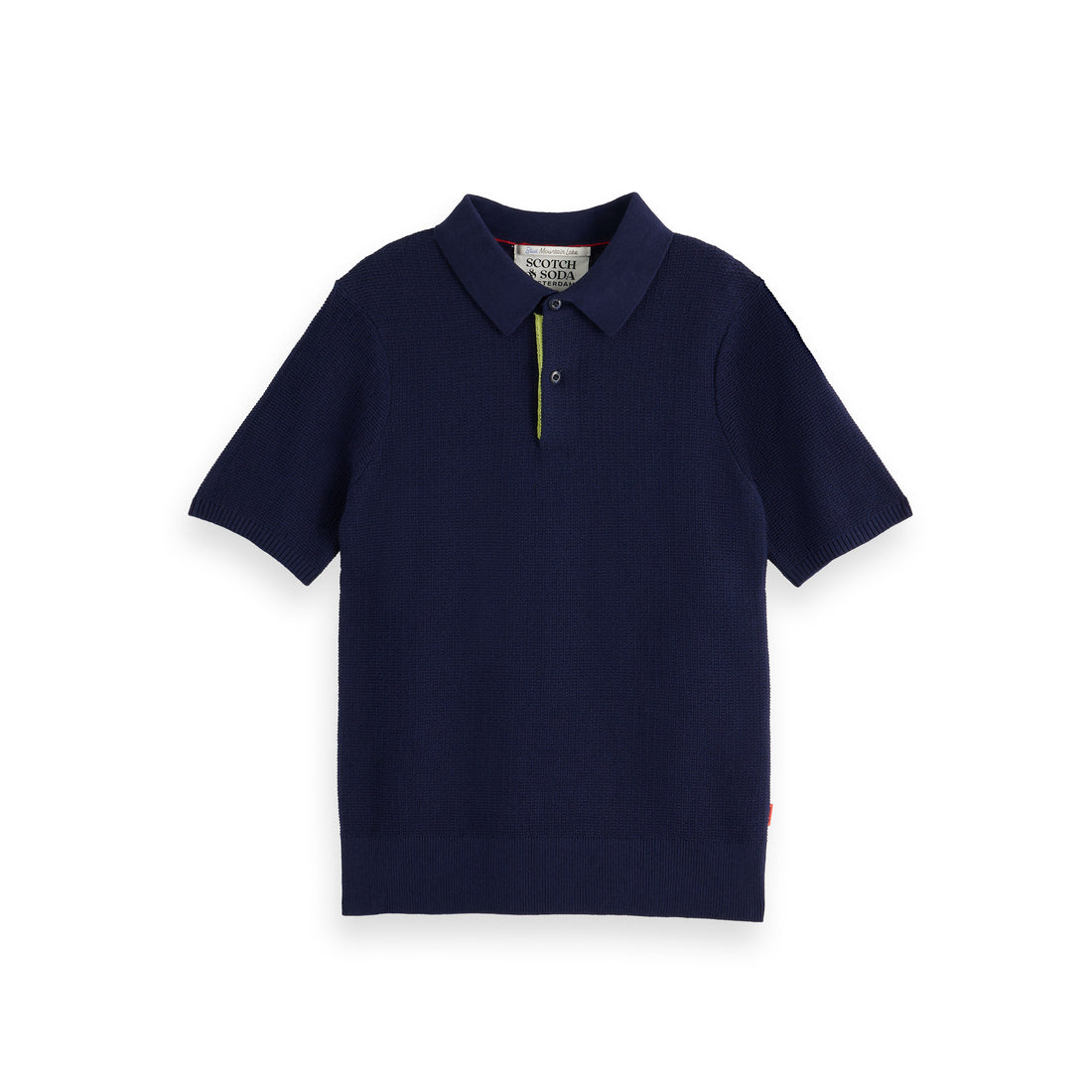 Scotch Shrunk Navy Structured Knitted Polo