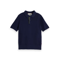 Scotch Shrunk Navy Structured Knitted Polo