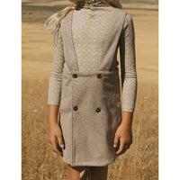 L by Ladida Brown Wool Herringbone Suspender Skirt