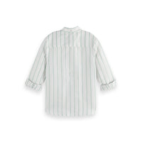 Scotch Shrunk White Stripe Linen Blend  Shirt