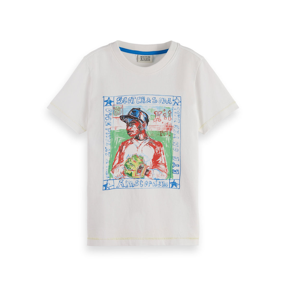 Scotch Shrunk White BaseballArtwork T-Shirt