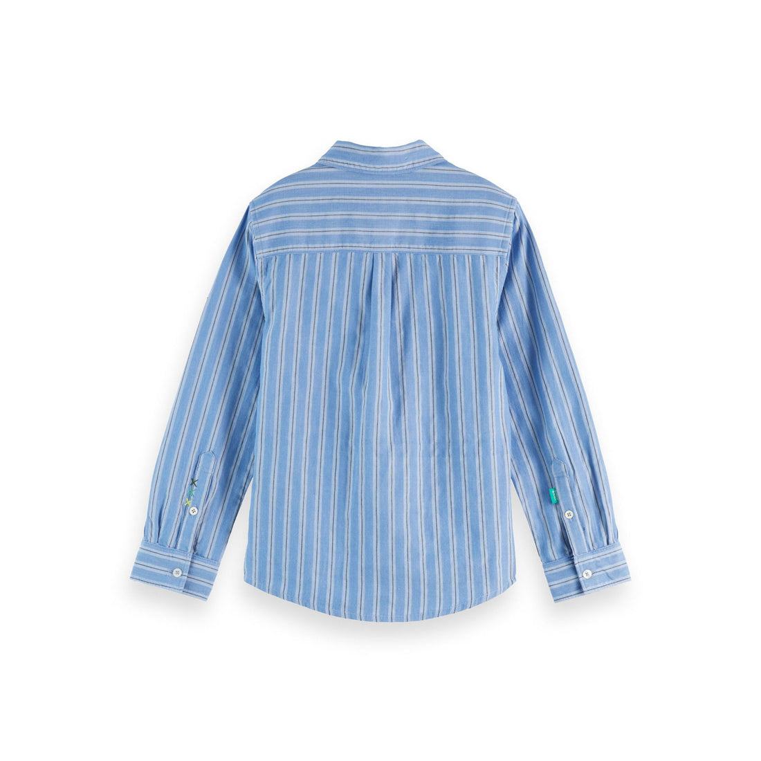 Scotch Shrunk Blue/ Agate Green Stripe Yarn-Dyed Shirt