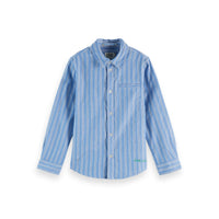 Scotch Shrunk Blue/ Agate Green Stripe Yarn-Dyed Shirt