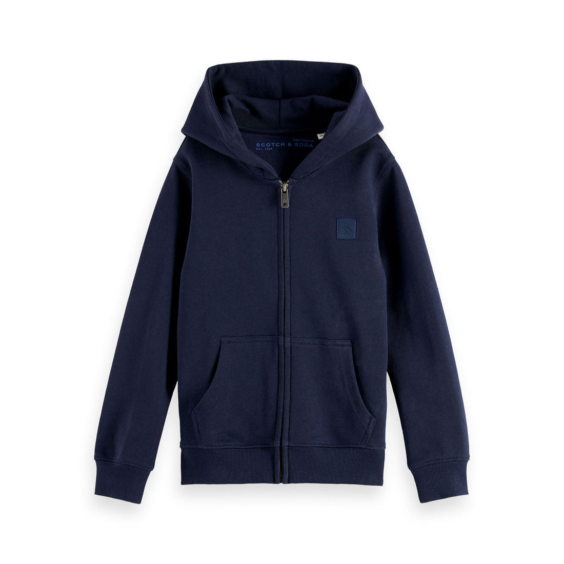 Scotch Shrunk Sky Captain Logo Badge Zip Up Hoodie