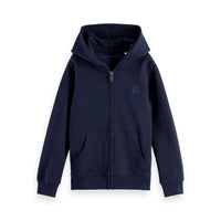 Scotch Shrunk Sky Captain Logo Badge Zip Up Hoodie