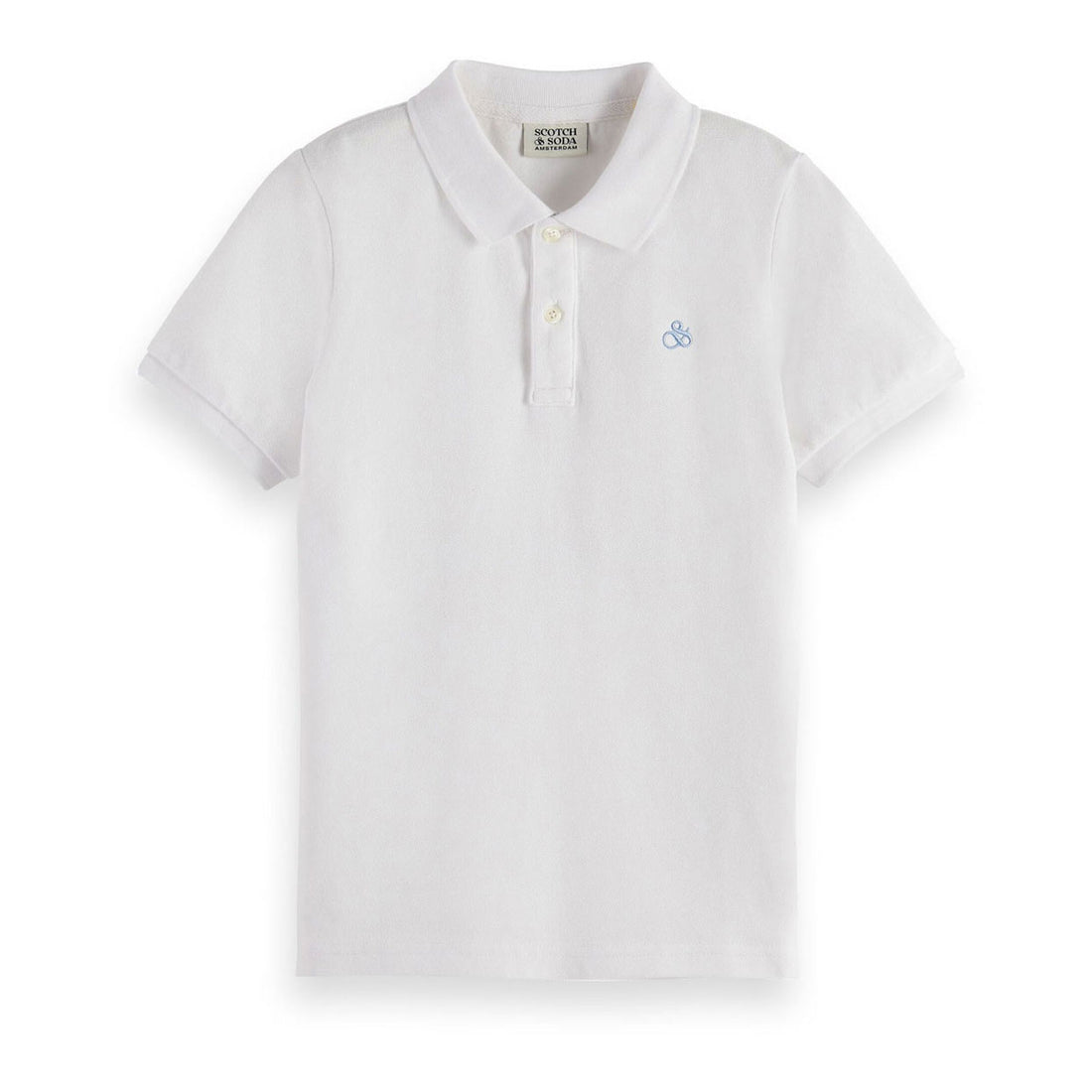 Scotch Shrunk  Bright White Garment Dyed Pique Polo