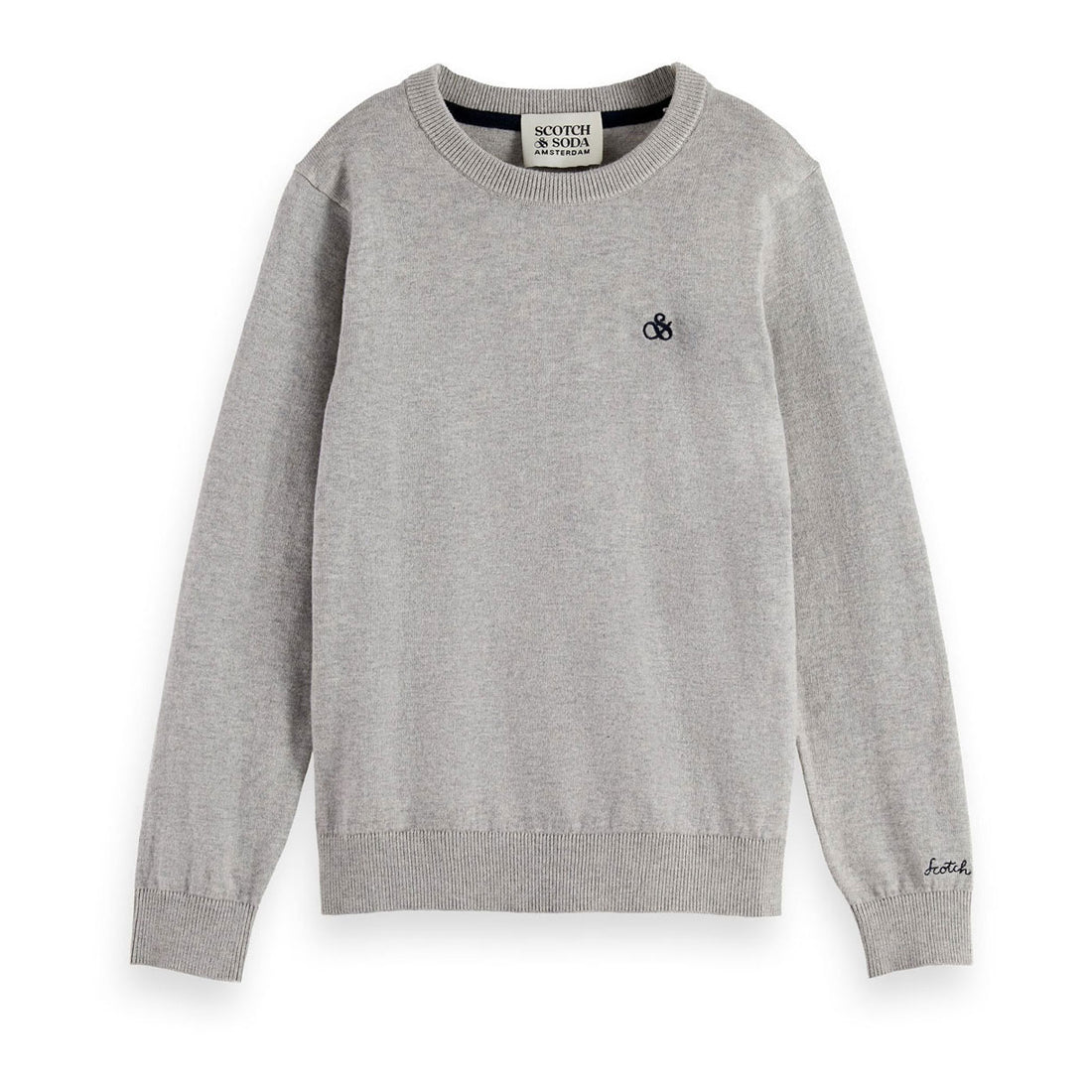 Scotch Shrunk  Grey Melange Logo Pullover