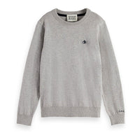 Scotch Shrunk  Grey Melange Logo Pullover