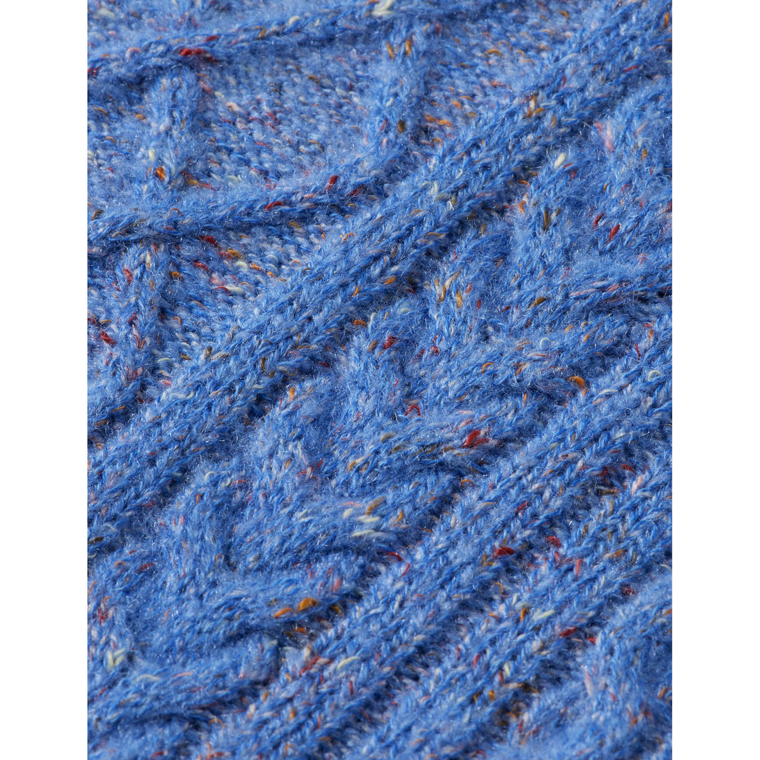 Scotch Shrunk Faded Denim Melange Cable Knit Pullover
