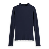 Scotch Shrunk Sky Captain Mock Neck Slim Fit RibTee