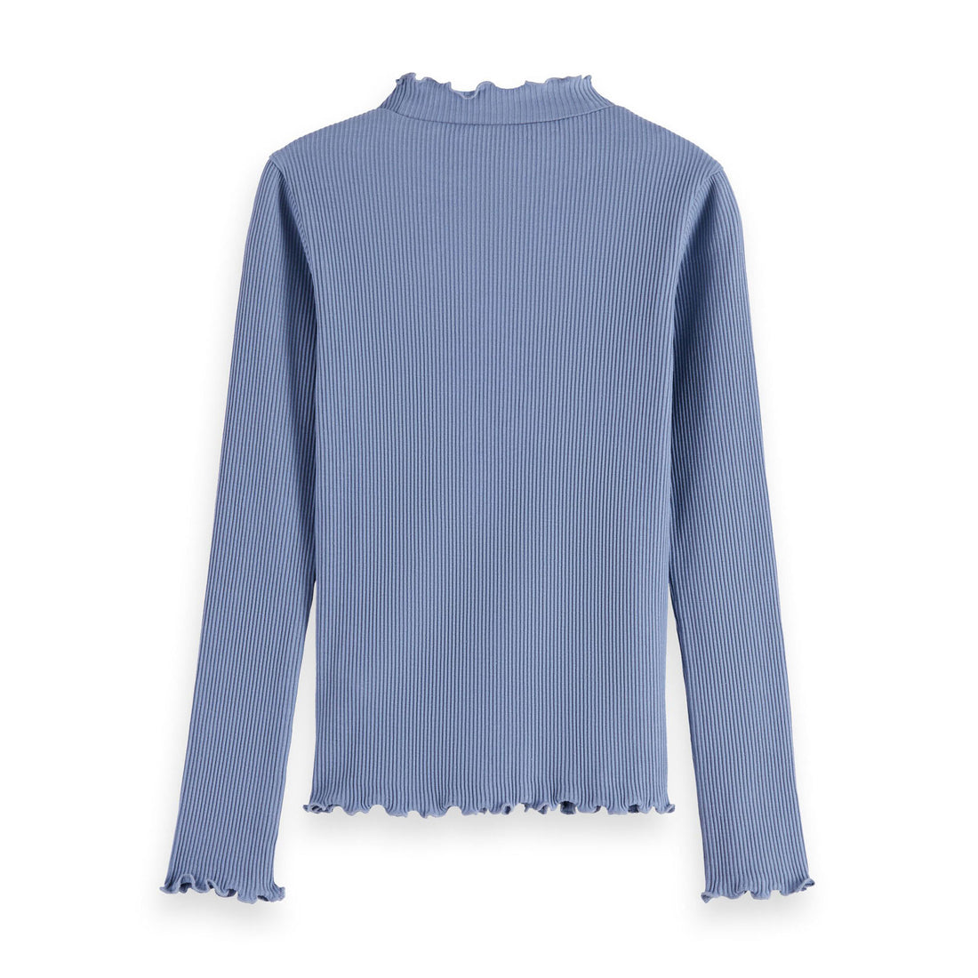 Scotch Shrunk Faded Denim Mock Neck Ribbed T-Shirt