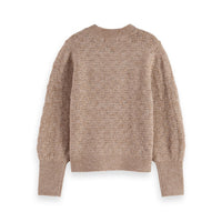 Scotch Shrunk Eggnog Melange Ajour-Knitted Pullover