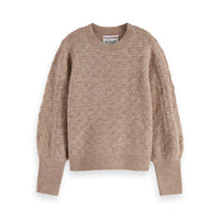 Scotch Shrunk Eggnog Melange Ajour-Knitted Pullover