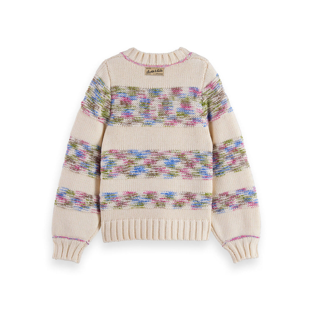 Scotch Shrunk Eggnog  Yarn Striped Pullover