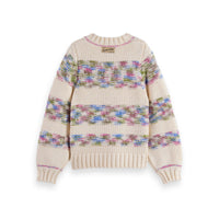 Scotch Shrunk Eggnog  Yarn Striped Pullover