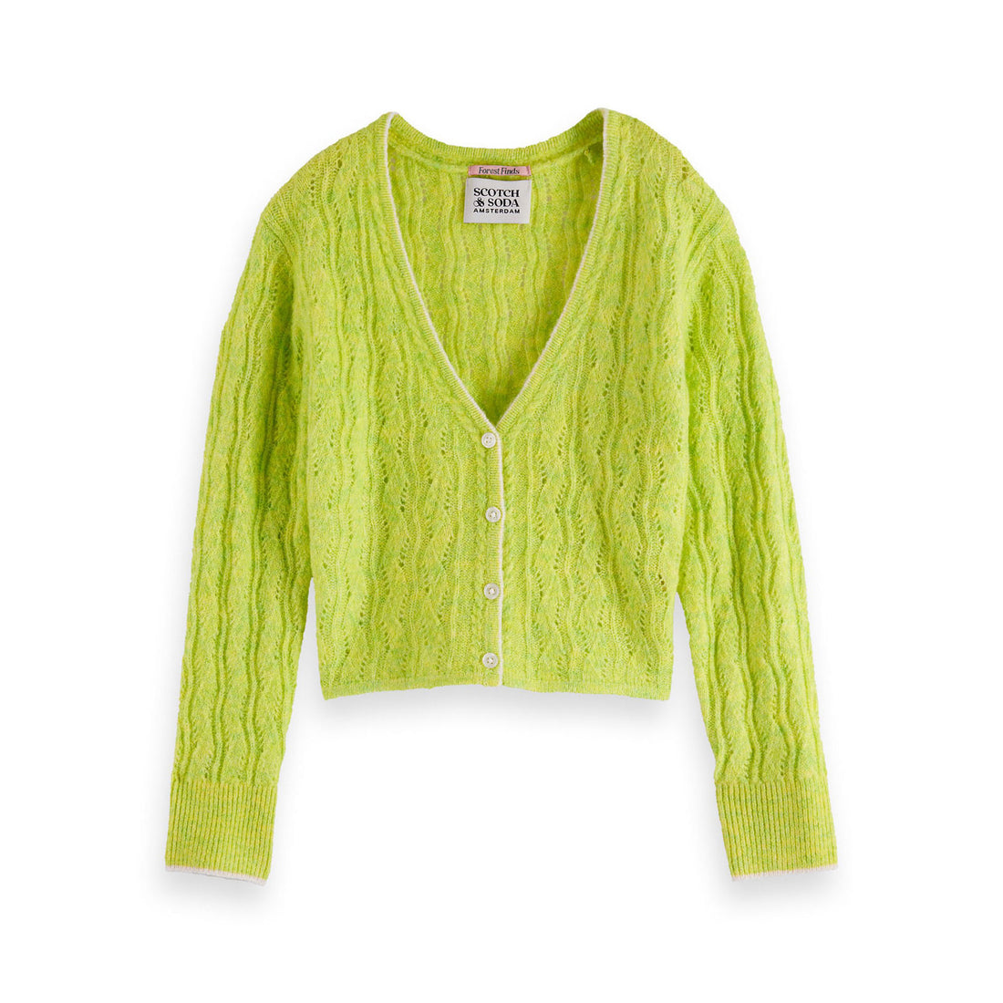 Scotch Shrunk Limeaid Melange Knitted Cardigan