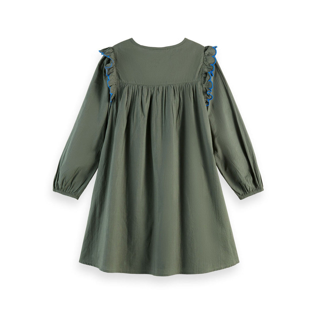 Scotch Shrunk Thyme Seersucker Embroidered Dress Scotch Shrunk Thyme Seersucker Embroidered Dress