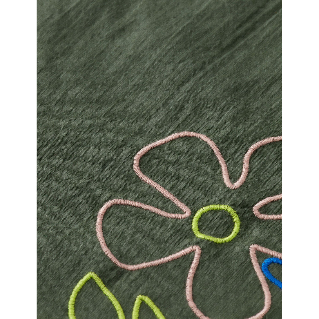 Scotch Shrunk Thyme Seersucker Embroidered Dress