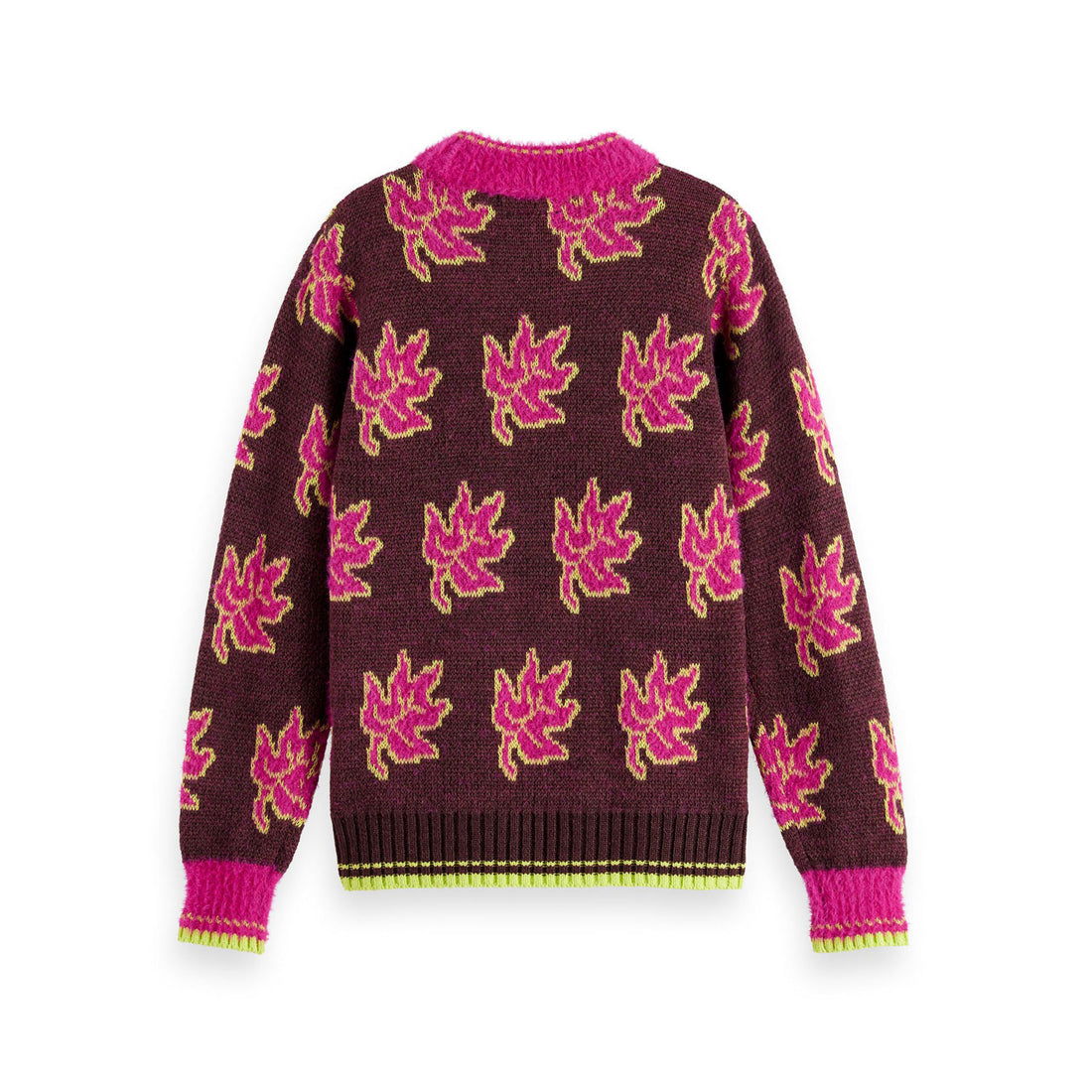 Scotch Shrunk Pixel Leaf Knit Fudge Jacquard Pullover