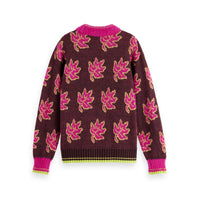 Scotch Shrunk Pixel Leaf Knit Fudge Jacquard Pullover