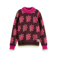 Scotch Shrunk Pixel Leaf Knit Fudge Jacquard Pullover