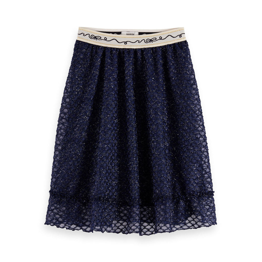 Scotch Shrunk Peacoat Fancy Lurex Midi Skirt