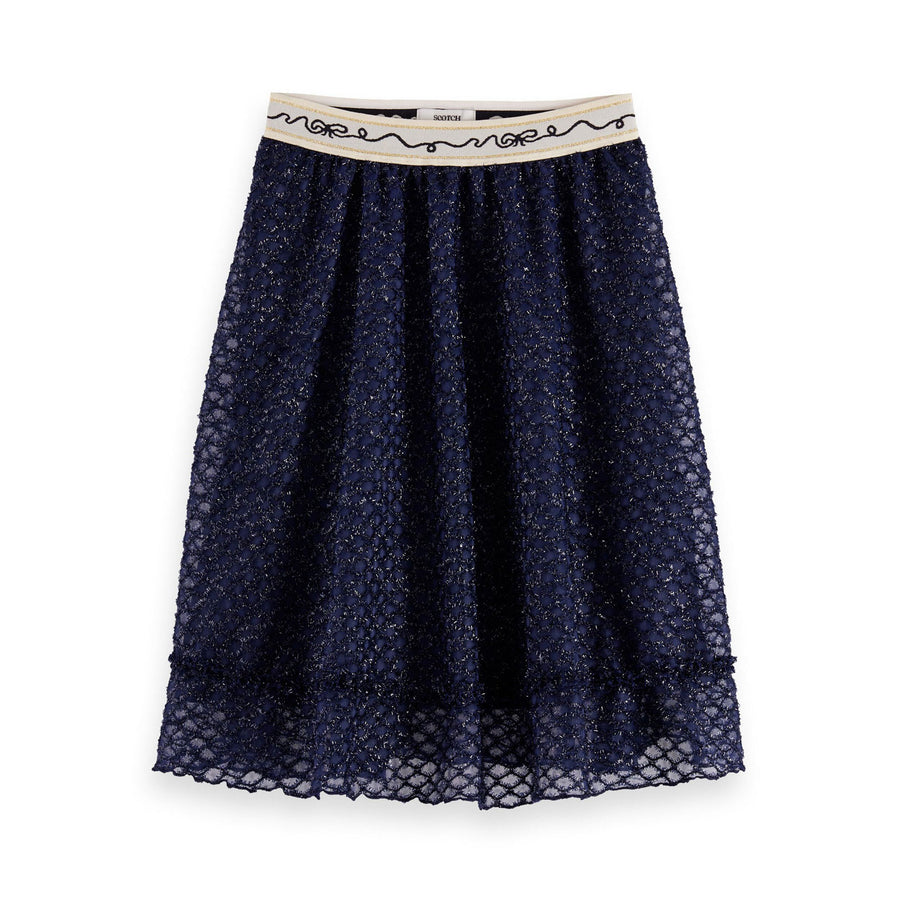 Scotch Shrunk Peacoat Fancy Lurex Midi Skirt