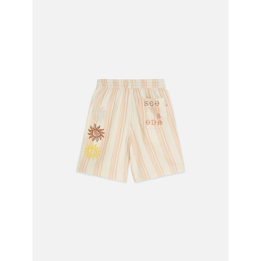 Scotch Shrunk Eggnog Stripe Embroidery Shorts