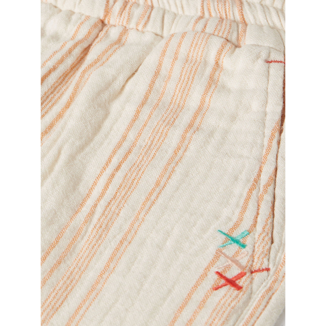 Scotch Shrunk Eggnog Stripe Embroidery Shorts