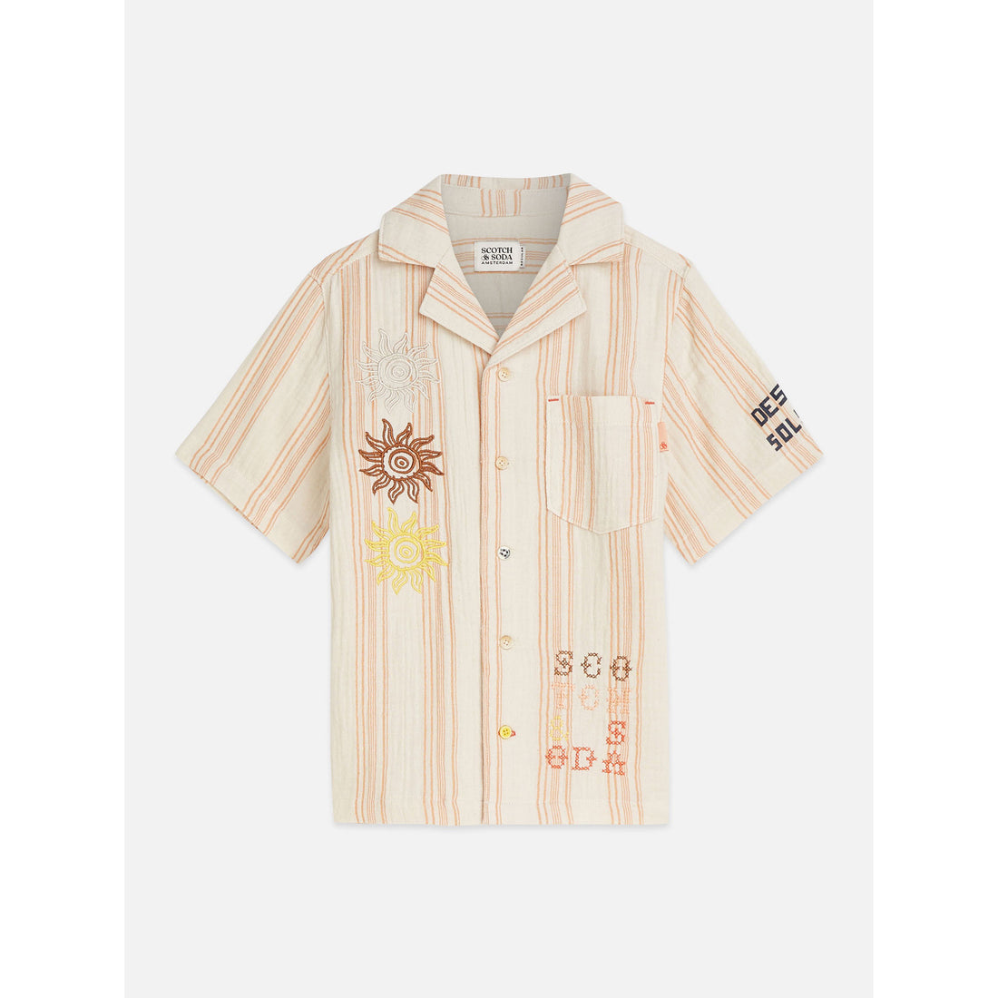 Scotch Shrunk Eggnog Stripe Embroidery Shirt