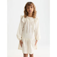 Scotch Shrunk Eggnog Fringe Embroidered Dress