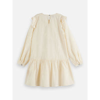 Scotch Shrunk Eggnog Fringe Embroidered Dress