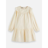 Scotch Shrunk Eggnog Fringe Embroidered Dress