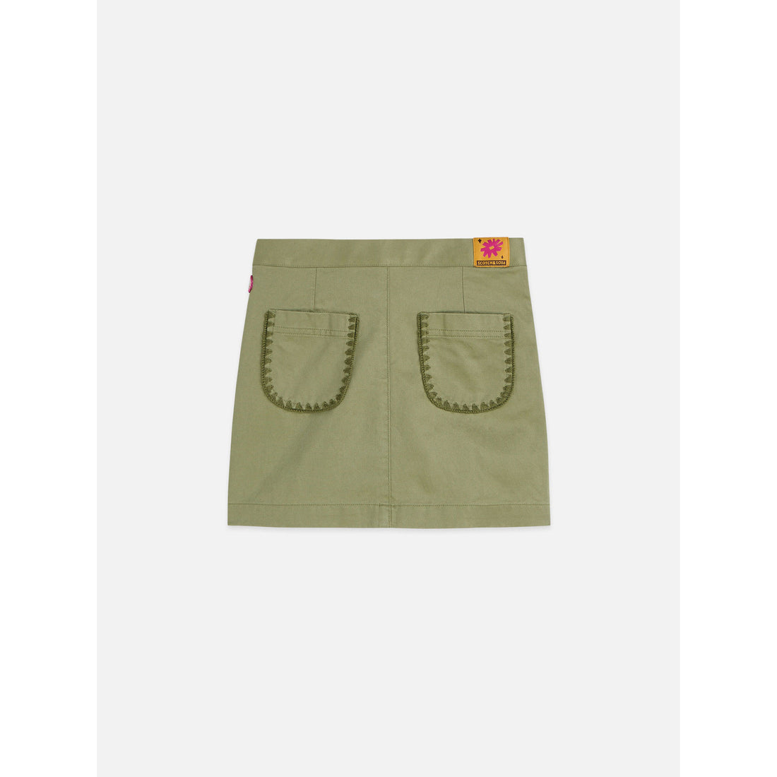 Scotch Shrunk Oil Green Twill Mini Skirt