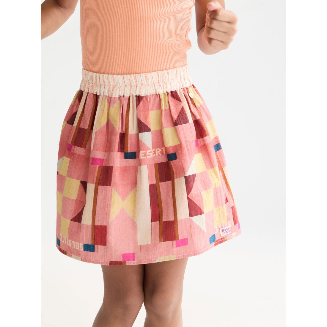 Scotch Shrunk Patchwork Canyon Clay Seersucker Skirt