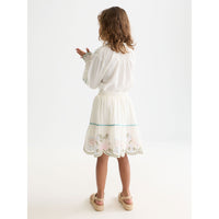 Scotch Shrunk Eggnog Embroidered Hem Skirt