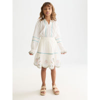 Scotch Shrunk Eggnog Embroidered Hem Skirt