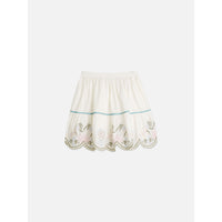 Scotch Shrunk Eggnog Embroidered Hem Skirt