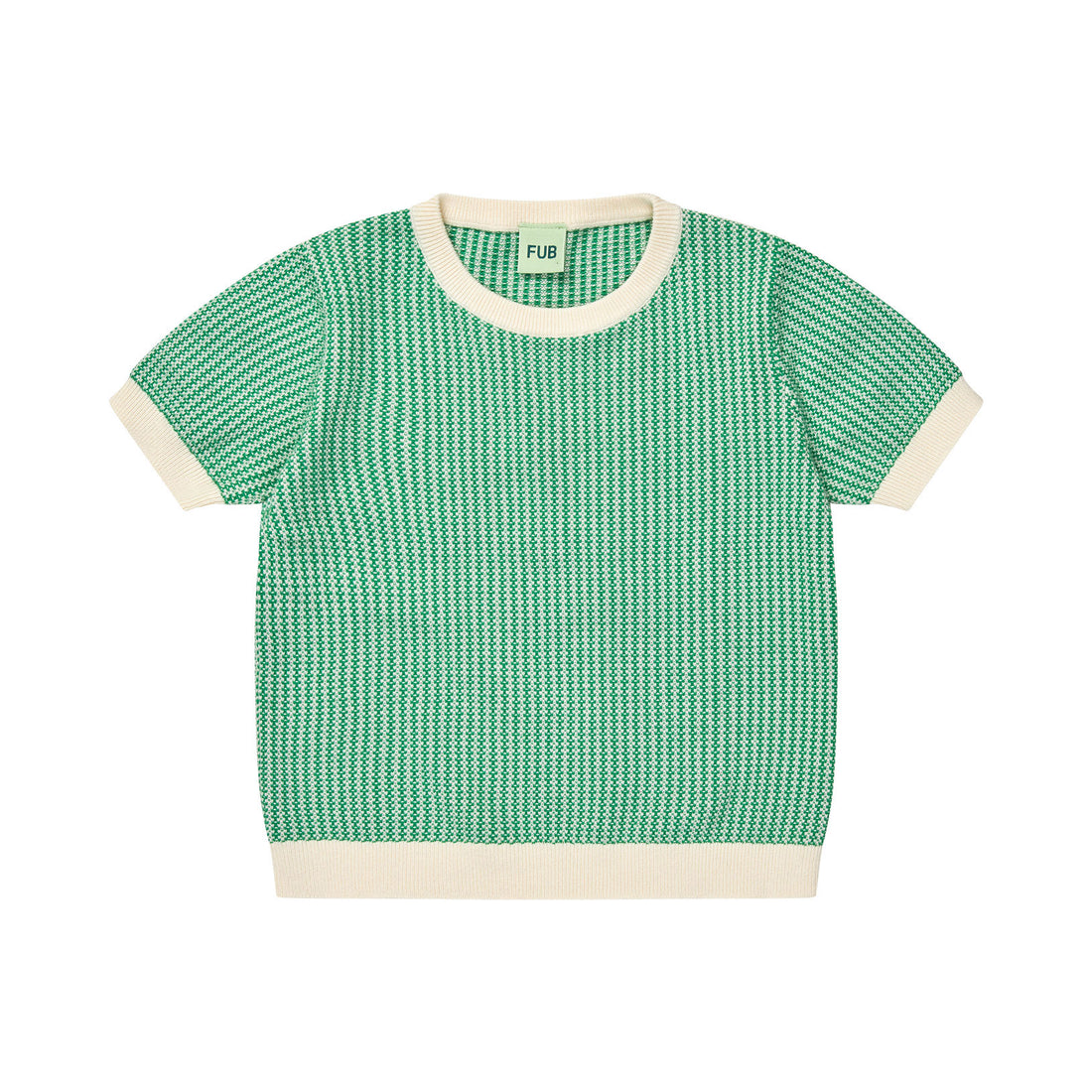 FUB Ecru/Basil Two Color Top