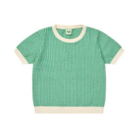 FUB Ecru/Basil Two Color Top