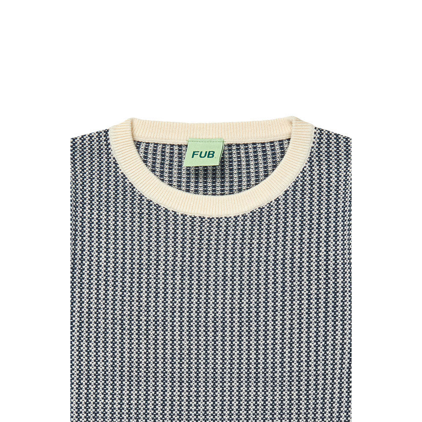 FUB Ecru/Dark Navy Two Color Top